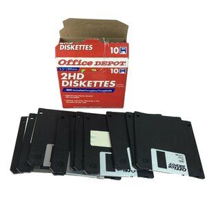 Vintage Computer 3.5 in Floppy Diskettes 2 HD Microsoft IBM Formated  Lot 11 u